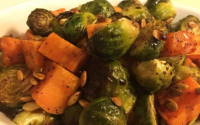 Roasted Brussel Sprouts & Sweet Potato Medley