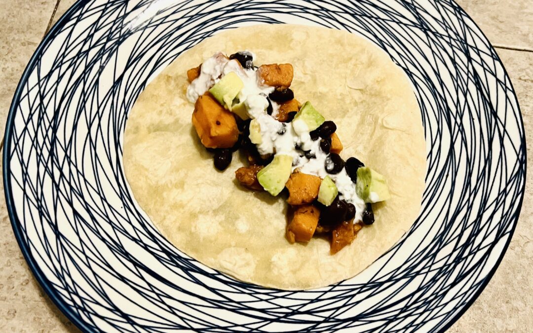 Tortillas de patates douces et de haricots noirs